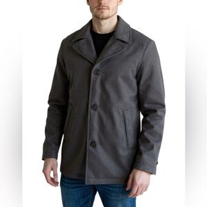 London Fog Men's Charcoal Pea Coat